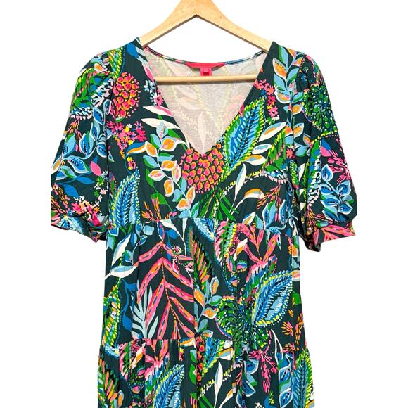 Lilly Pulitzer Aleece T-shirt Dress Small Cotton Multi Sunshine Jungle - Picture 4 of 8